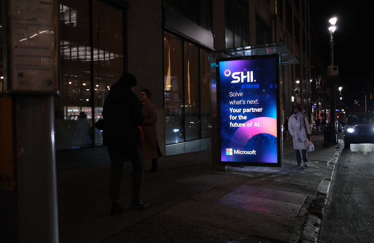 SHI Microsoft Surface campaign panel near the Flatiron district