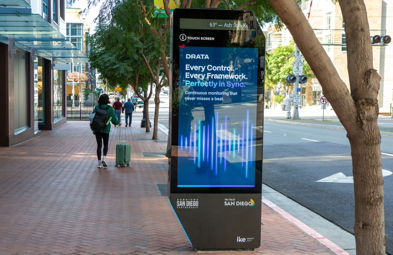 Drata IKE smart city kiosk in downtown San Diego