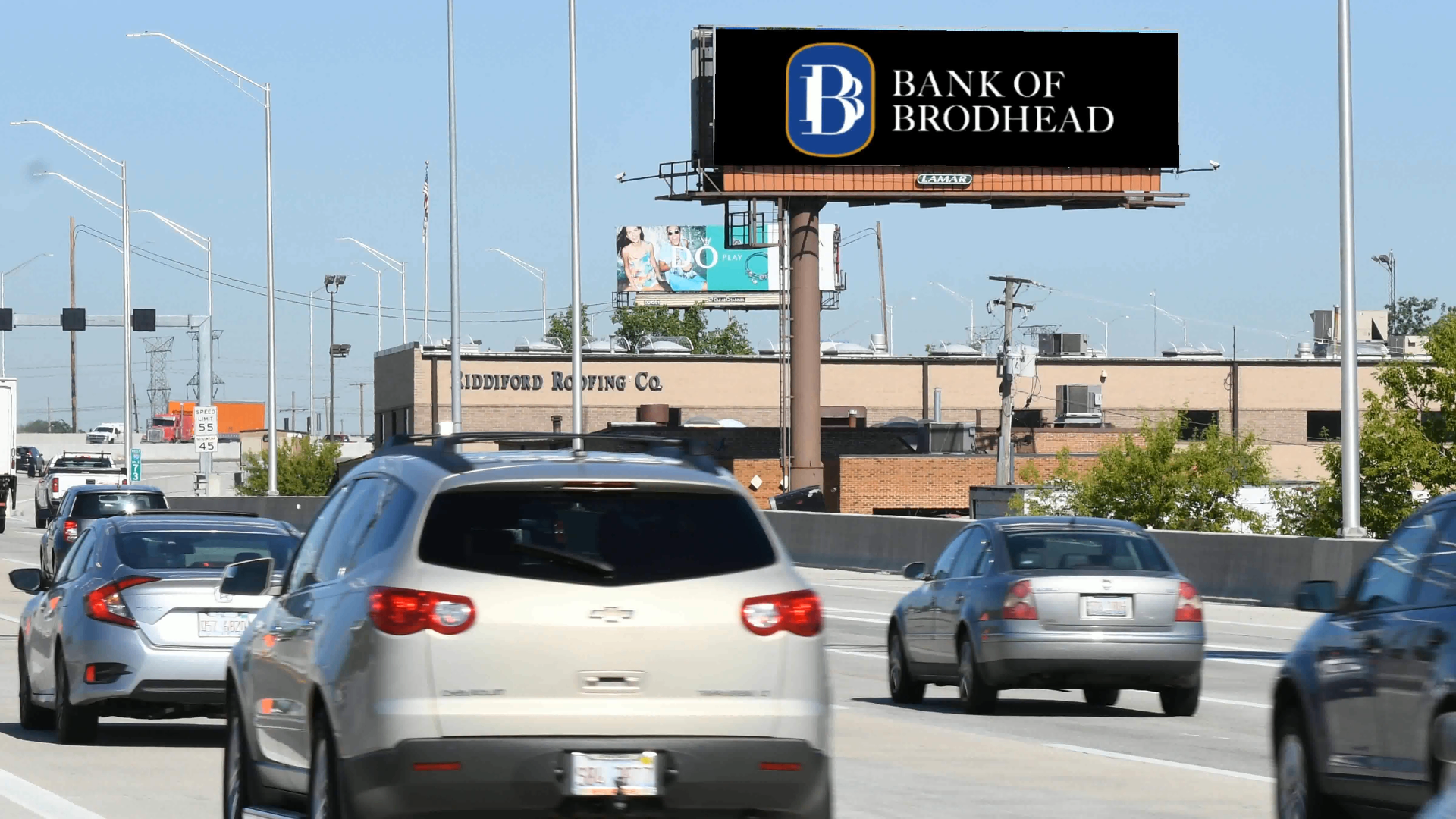 Bank of Brodhead digital billboard on a commuter highway.